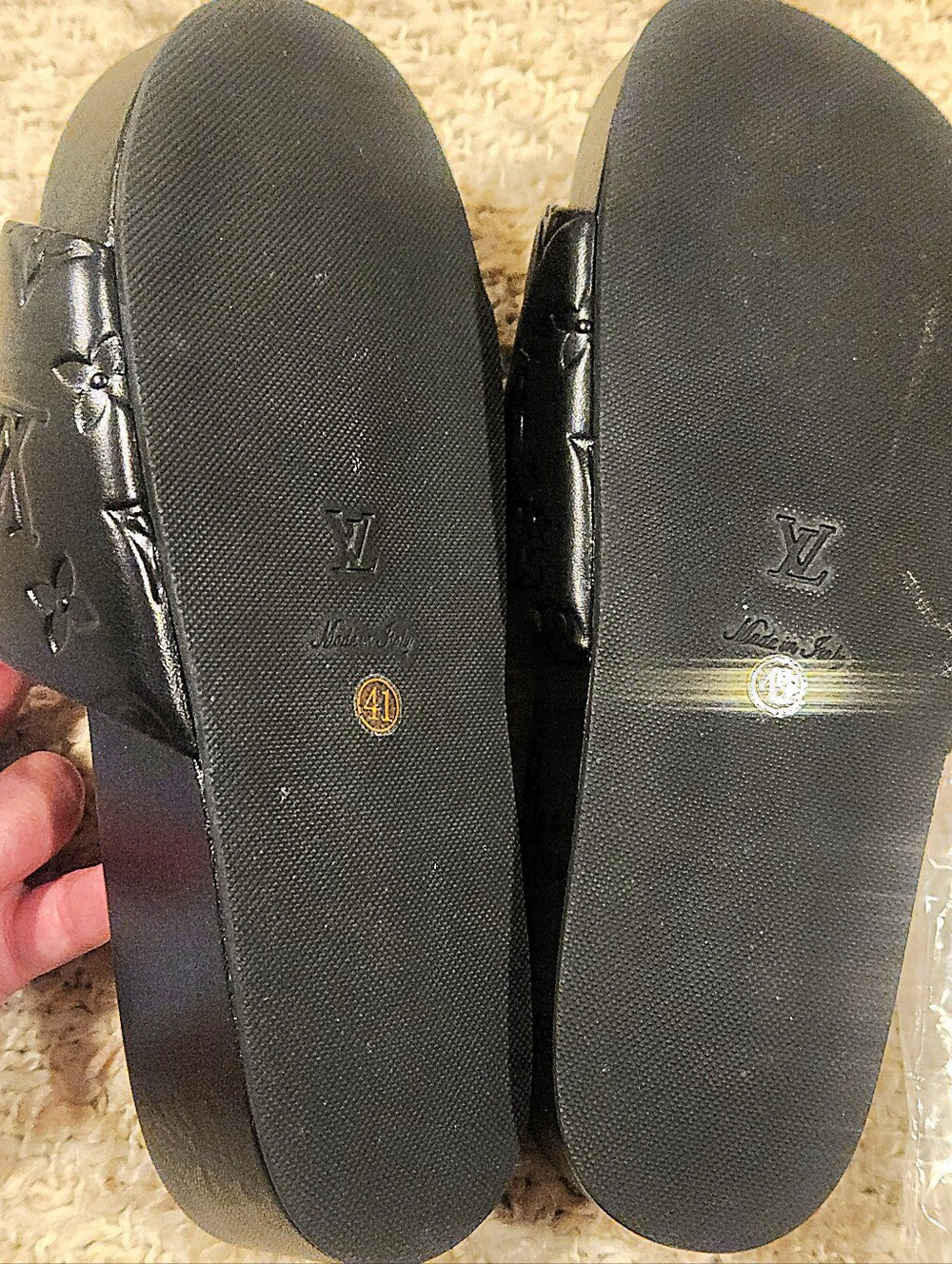 🔥 Lush BLACK 2" Raised Heel LV JVMBO FLATFORM Size 8.5 (41) DustBag💯AUTHENTIC - Picture 6 of 11